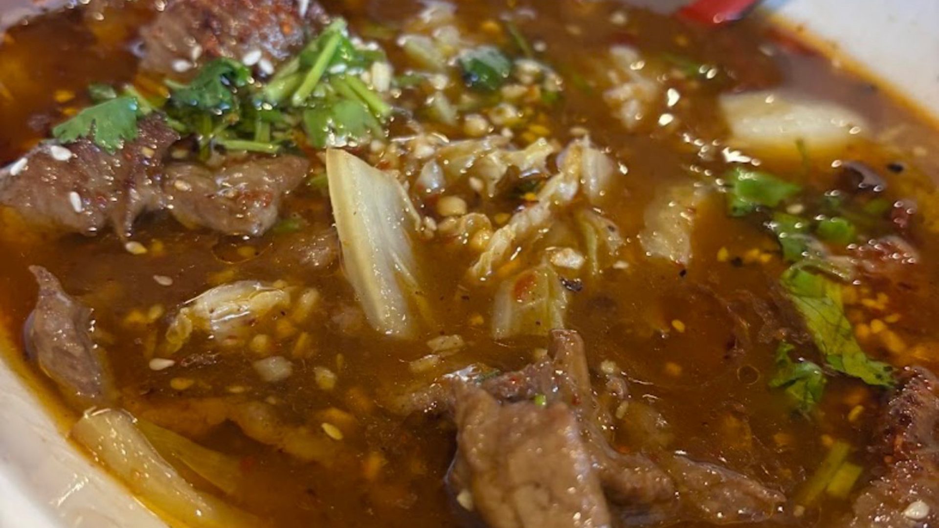 Poached beef in chili oil