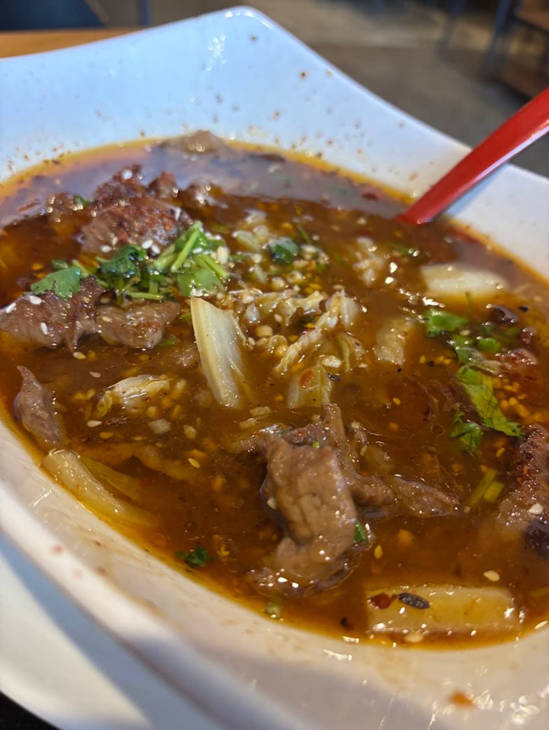 Poached beef in chili oil